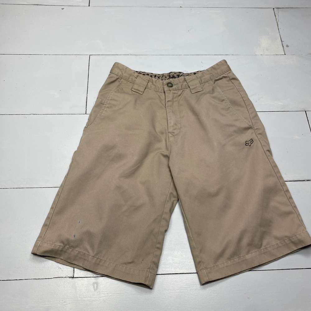 Fox Racing Chino Shorts Mens 28 Tan Khaki Cotton Twill Skate Motocross Casual